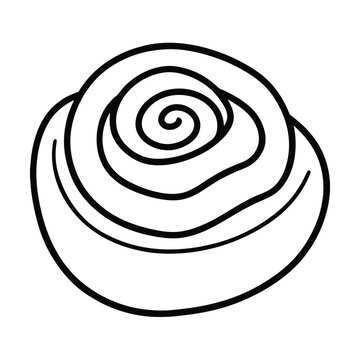 recommend clip art: vector silhouette of cinnamon roll with spiral