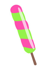 Colorful ice cream treat on a stick in summer