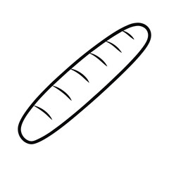 vector silhouette of french baguette
