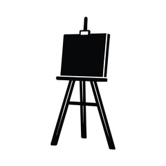 wooden easel with blank canvas
