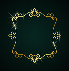 Elegant gold frame line ornament background
