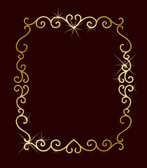 Elegant gold frame line ornament background design