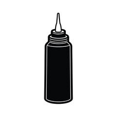Vector Silhouette of Mustard Bottle Squeezing