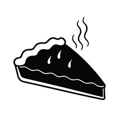 Vector Silhouette of Pie Slice with Steam