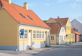 Buildings in town of Thisted in Denmark