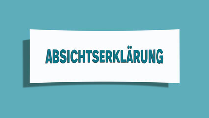 Absichtserklaerung (Statement of Intent) - A card isolated on light green background.