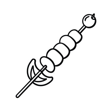 recommend clip art: Vector Silhouette of Skewer with Grilled Meat