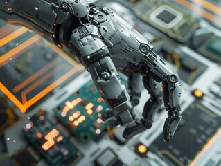 close up of a robotic arm performing delicate work