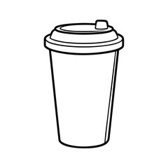 Vector Silhouette of Takeaway Coffee Cup