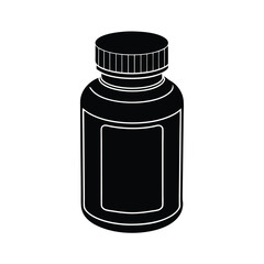 medicine bottle isolated on white background