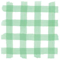 Soft green gingham pattern; PNG