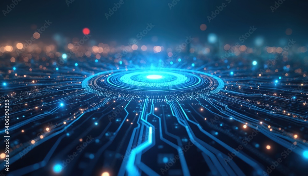 Poster abstract background of future technology concept. digital business solutions, web interface with glo