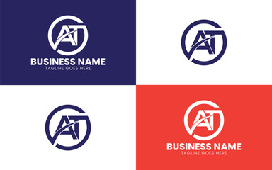 AT Logo Design in a circle