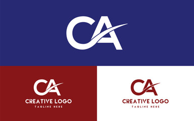 Initial letter C and A Logo, CA Monogram Logo Design