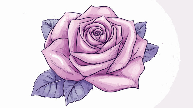Beautiful Pink Rose Drawing with Customized Name Text Overlay