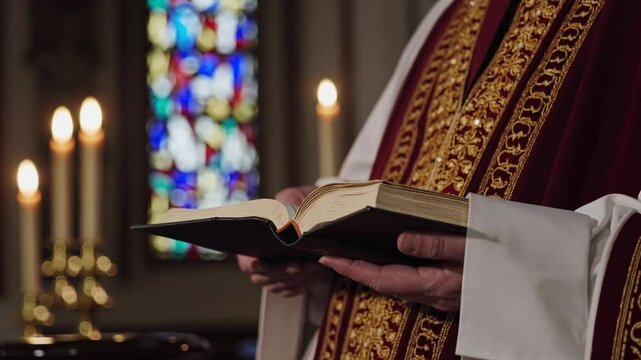 Open the book and read from the holy scriptures. Monks give advice, faith, and hope to the people.
