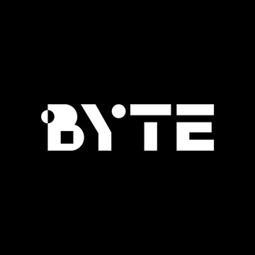 Typographic Text Font Byte, logo design inspiration.