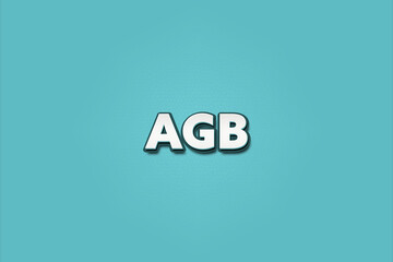 AGB (Terms and Conditions) - A turquoise banner illustration with white text.