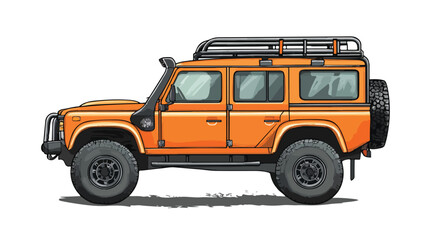 Fototapeta premium Adventure SUV Off-Road Truck Isolated on White Background