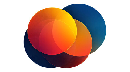 Obraz premium Unity collaboration team icon overlapping circles in bright colors representing diversity and inclusivity leaving ample open space for messages on teamwork