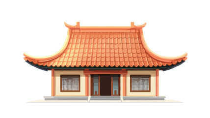 Colorful Cartoon Architecture Roof Icon for Design Projects