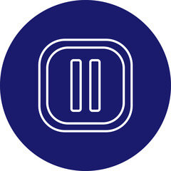 Pause Button  Vector Line Circle Icon Design