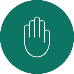 Hand Stop Gesture  Vector Line Circle Icon Design
