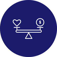 Balanced Lifestyle  Vector Line Circle Icon Design