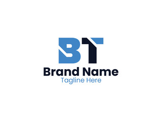 Creative modern initial letter BT logo vector