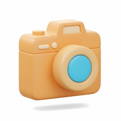 3D digital camera on white background