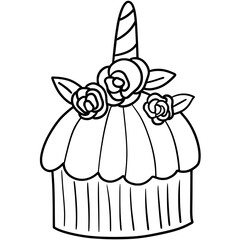 cupcake with flowers