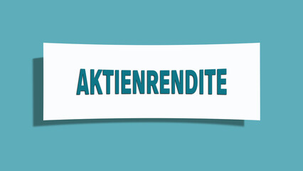 Aktienrendite (Stock return) - A card isolated on light green background.