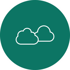 Cloud Vector Line Circle Icon Design