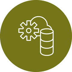 Cloud Storage Vector Line Circle Icon Design