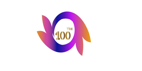 100 years anniversary celebrations logo design concept. 