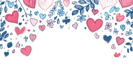 Creative Hand-Drawn Valentine's Day Doodle Background Vector