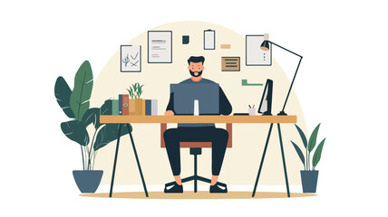 Modern Sustainable Workspace Illustrations in Florida