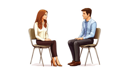 Modern Professional Job Interview Icon Design Isolated