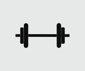 Simple black fitness and gym dumbbell icon