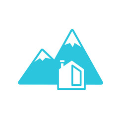 Modern Mountain Shelter Capsule icon. Isolated on White Background. From blue icon set.