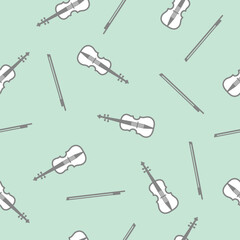 Violin seamless pattern background texture