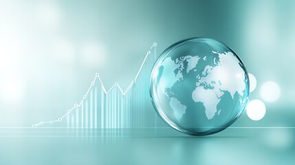 Elegant glass sphere illustrating global statistics and data trends in business analytics : Generative AI