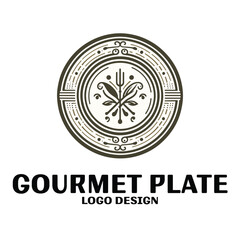 Gourmet Plate Vector Logo Design