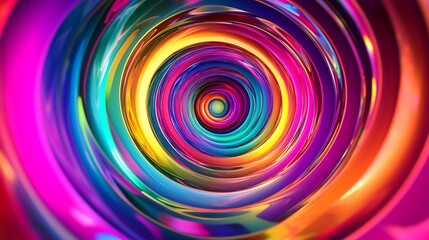 Vibrant abstract glowing spiral swirl with colorful smoke texture in blue red pink yellow hues for modern digital background design


