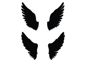 Stylish Wing Silhouettes - Perfect for Logos and Decorative Designs