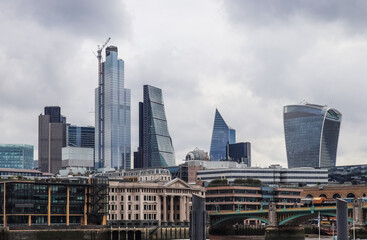 London, United Kingdom - 04. October 2024: London skyline showing modern skyscrapers rising above...
