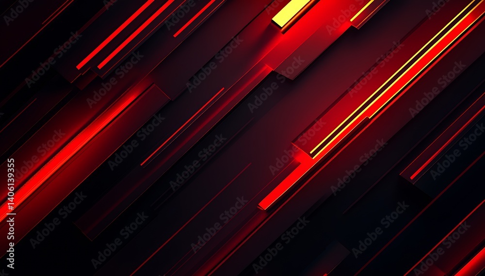 Aufkleber striking abstract visual of red and yellow streaks on dark surface : generative ai