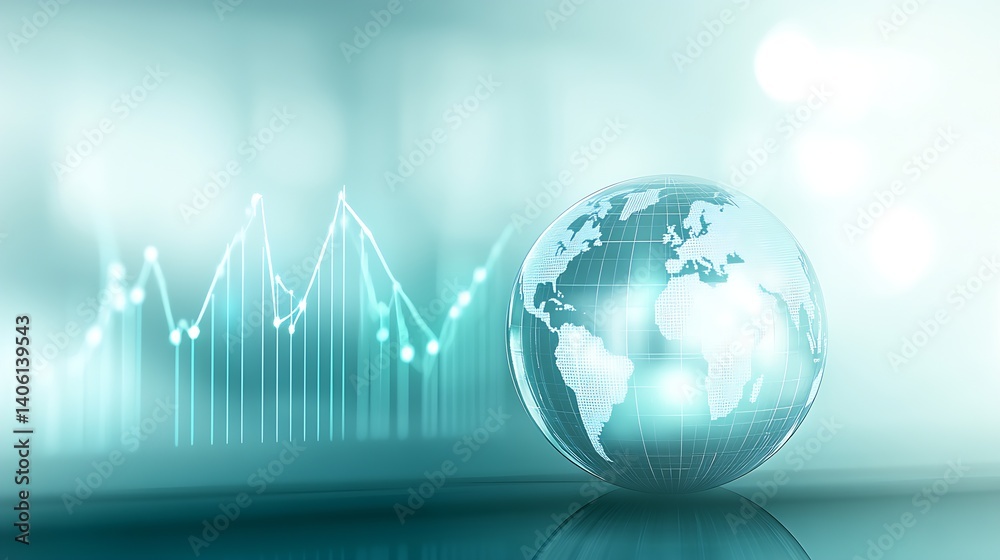 Aufkleber professional glass globe showcasing world geographical data trends for business analysis : generativ