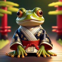 Frosch im Kimono
