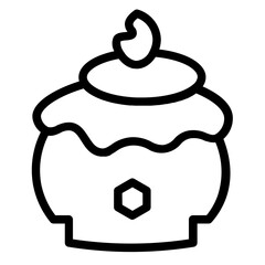 Obraz premium Cake Sweet Cream Line Icon